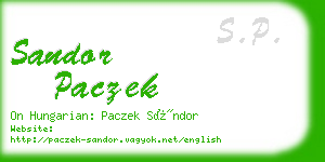 sandor paczek business card